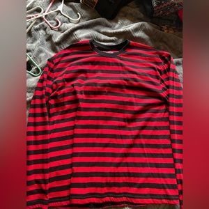 Hot Topic Striped Red/Black Shirt | Size XL